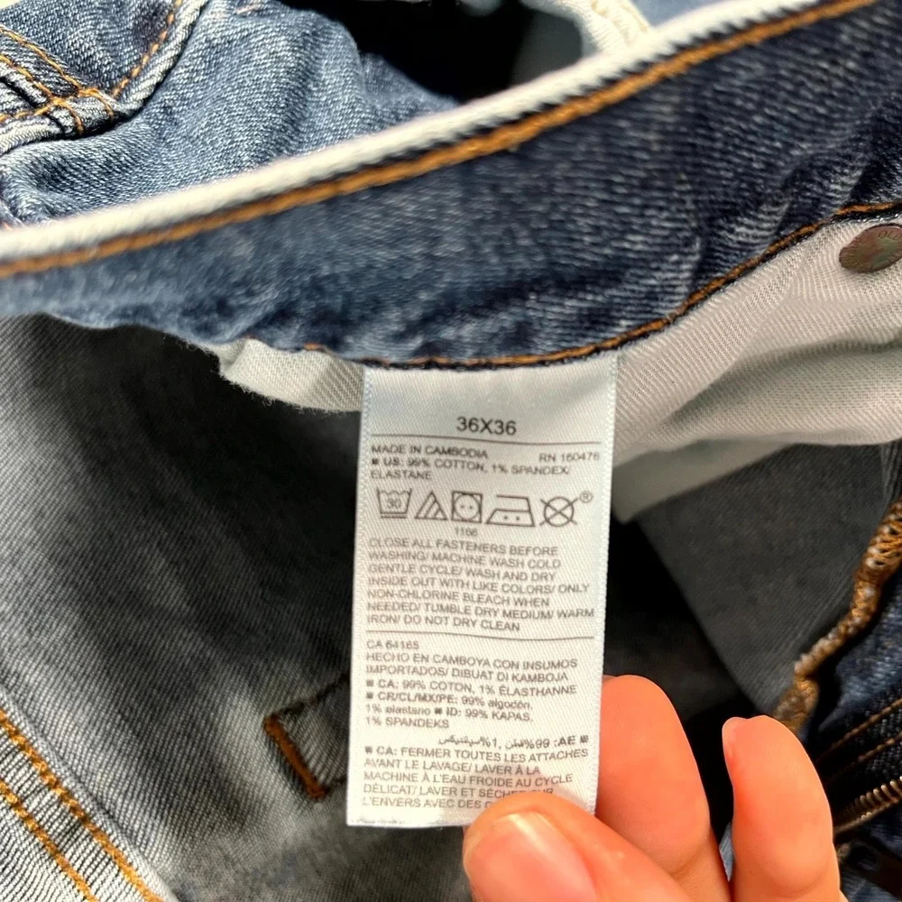 Old Navy Built‎ In Tough Flex Jeans Mens 36x36 Blue Denim Stretch Straight Leg